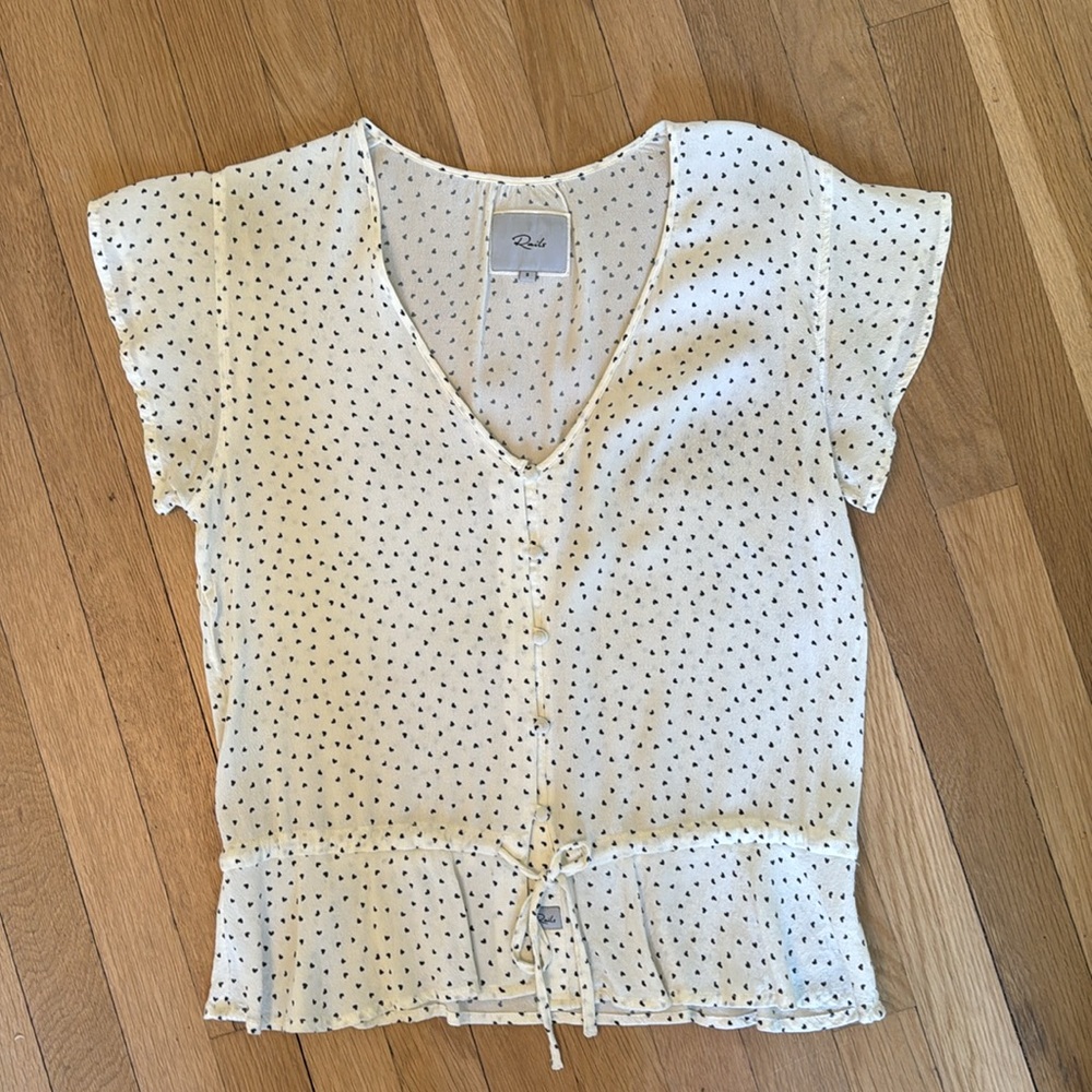 Rails Short Sleeve Heart Blouse - Size Small - image 2